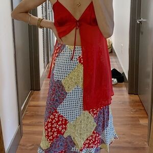 Patchwork Midi Skirt